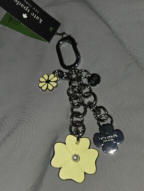 kate spade Yellow Floral Key & Card Holder Charm